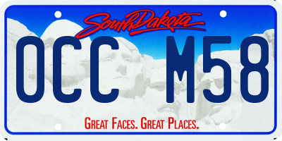 SD license plate 0CCM58