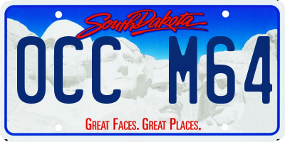 SD license plate 0CCM64