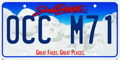 SD license plate 0CCM71
