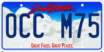 SD license plate 0CCM75