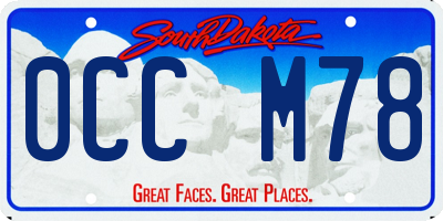 SD license plate 0CCM78