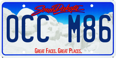 SD license plate 0CCM86