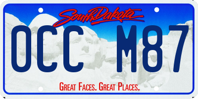 SD license plate 0CCM87