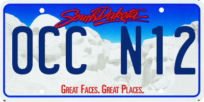 SD license plate 0CCN12