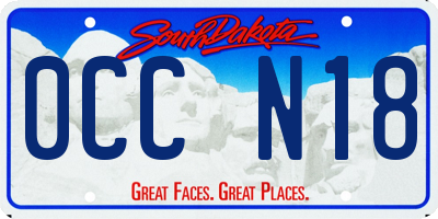 SD license plate 0CCN18