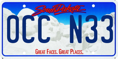 SD license plate 0CCN33