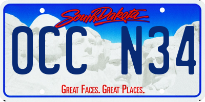 SD license plate 0CCN34