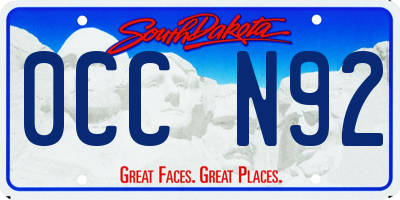 SD license plate 0CCN92