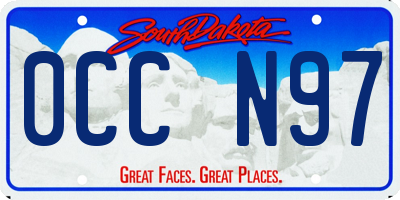 SD license plate 0CCN97