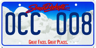 SD license plate 0CCO08