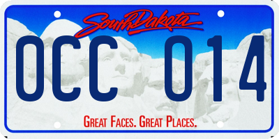 SD license plate 0CCO14
