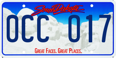 SD license plate 0CCO17