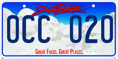 SD license plate 0CCO20