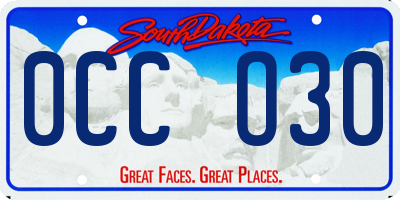 SD license plate 0CCO30