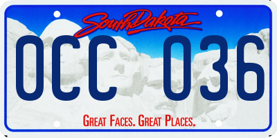 SD license plate 0CCO36
