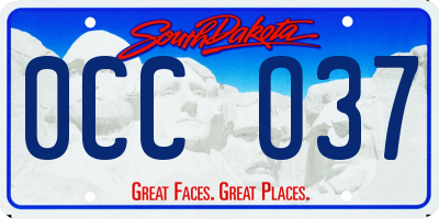 SD license plate 0CCO37