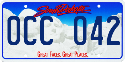 SD license plate 0CCO42