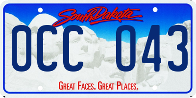 SD license plate 0CCO43