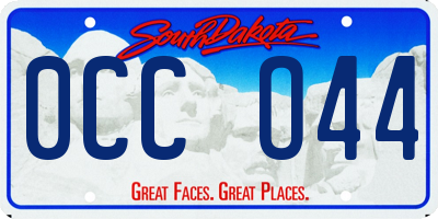 SD license plate 0CCO44