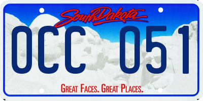 SD license plate 0CCO51