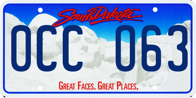 SD license plate 0CCO63