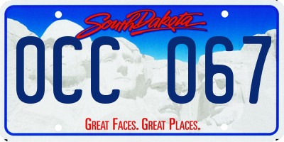 SD license plate 0CCO67