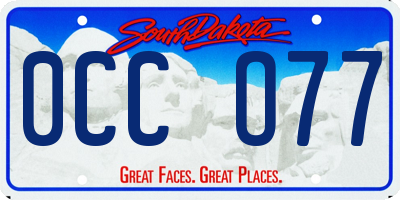 SD license plate 0CCO77
