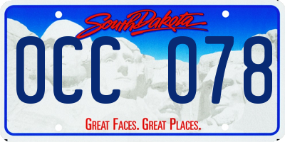 SD license plate 0CCO78