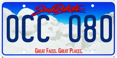 SD license plate 0CCO80