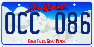 SD license plate 0CCO86