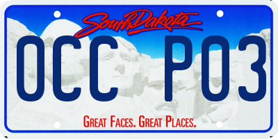 SD license plate 0CCP03