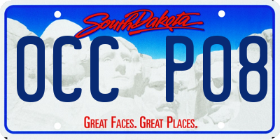 SD license plate 0CCP08