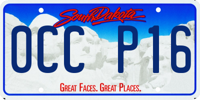 SD license plate 0CCP16