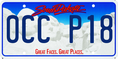 SD license plate 0CCP18