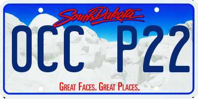 SD license plate 0CCP22