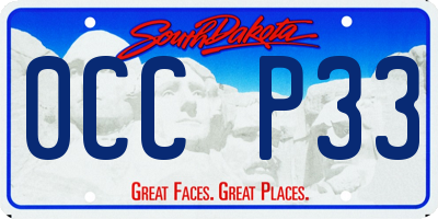 SD license plate 0CCP33