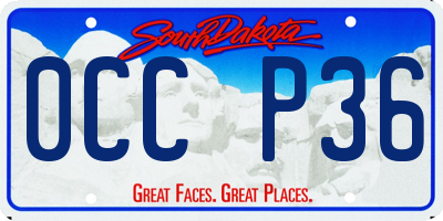 SD license plate 0CCP36