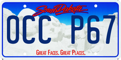 SD license plate 0CCP67