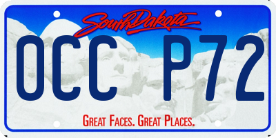 SD license plate 0CCP72