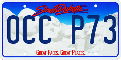 SD license plate 0CCP73