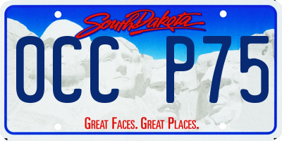 SD license plate 0CCP75