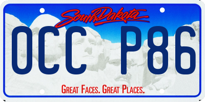 SD license plate 0CCP86