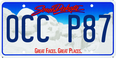 SD license plate 0CCP87