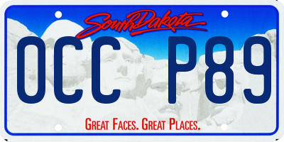 SD license plate 0CCP89