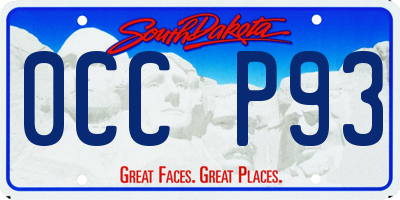 SD license plate 0CCP93