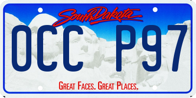 SD license plate 0CCP97