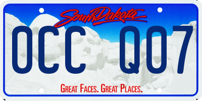 SD license plate 0CCQ07