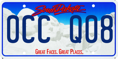 SD license plate 0CCQ08