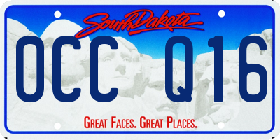 SD license plate 0CCQ16