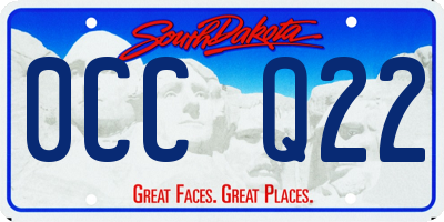 SD license plate 0CCQ22